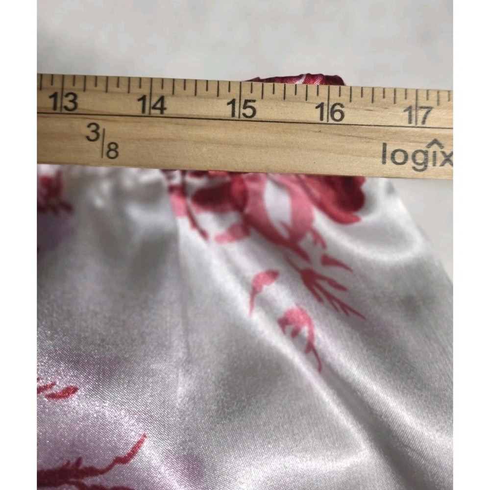 Amoureuse Plus Soft Luxe Satinred Red And Pink Rose Pajama Set Size Large 18-20 - Picture 10 of 12